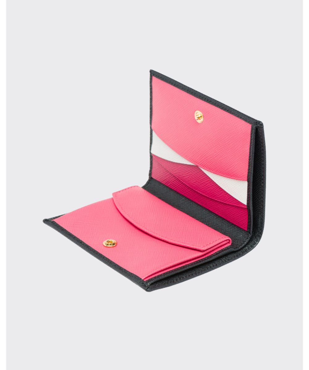 お値下げPRADA サフィアーノレザー 最新 二つ折り財布 ピンク マルチ