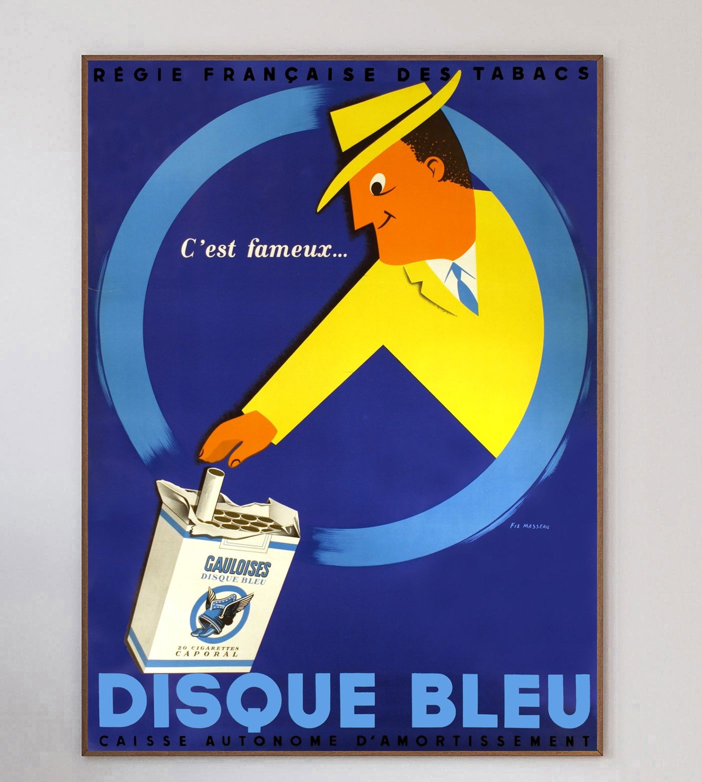 Shop Disque Bleu Cigarettes by Fix-Masseau Original Poster For