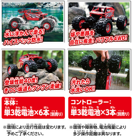 水に浮く！水上を走る！全天候対応のパワフルR/C！「1/12 R/C