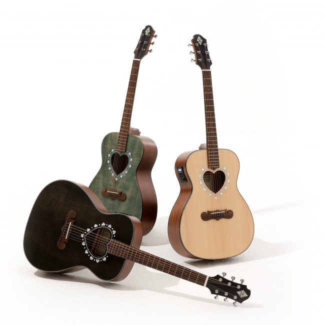 ゼマイティスより人気のハート型サウンドホールのエレアコ発売