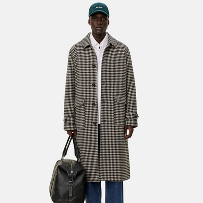 Les Deux Maximilian Houndstooth Wool Coat – Puffer Reds