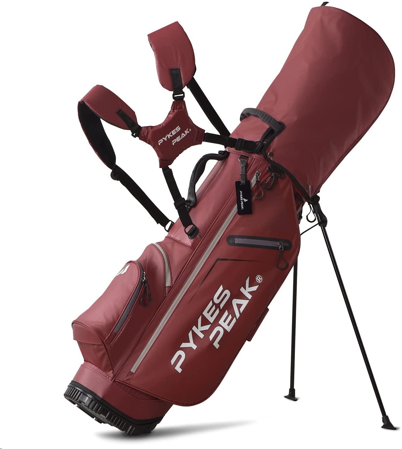 PYKES PEAK ゴルフ キャディバッグ スタンド式 2.4kg 9.0型 5分割口枠