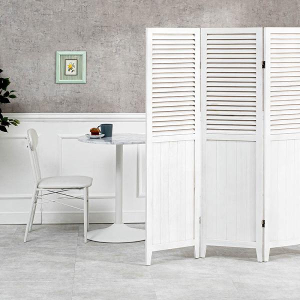 パーテーション ルーバータイプ 木製 アンティーク調 [4連][高さ148