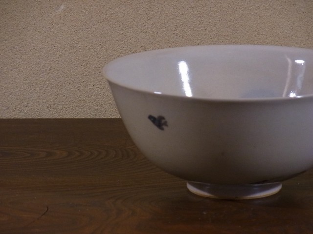 膳所焼 陽炎園 色絵 しだれ桜 茶碗 初代 岩崎健三 琵琶湖の風景絵 膳所