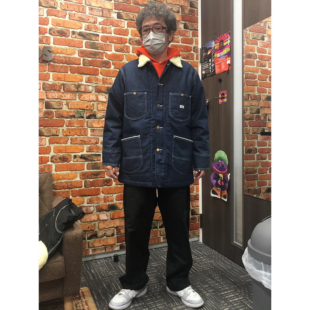 □奥田民生×Lee モコロコジャケット(ブルー)デニムジャケット ボア襟