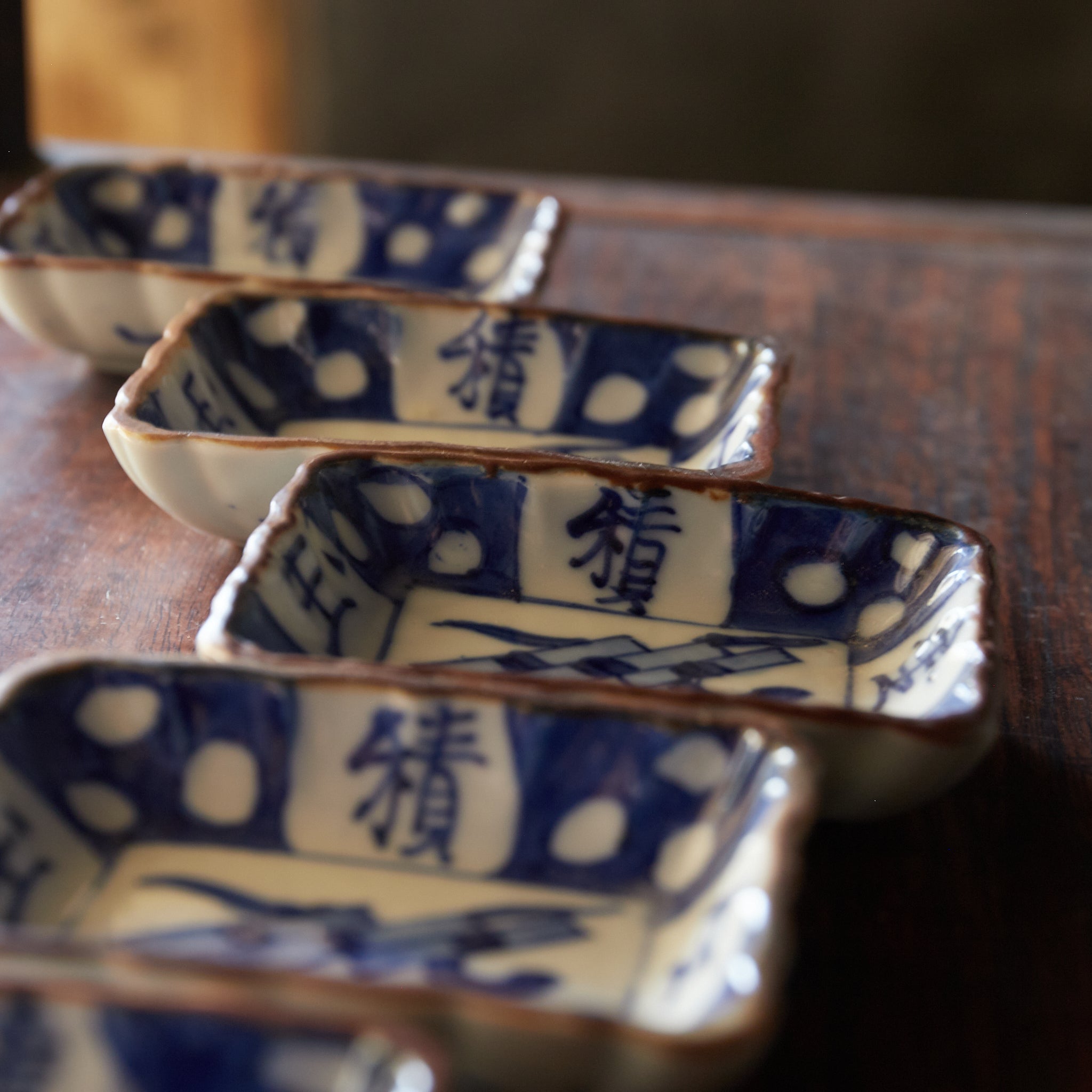 古伊万里 豆皿 5枚 染付 江戸期 a504