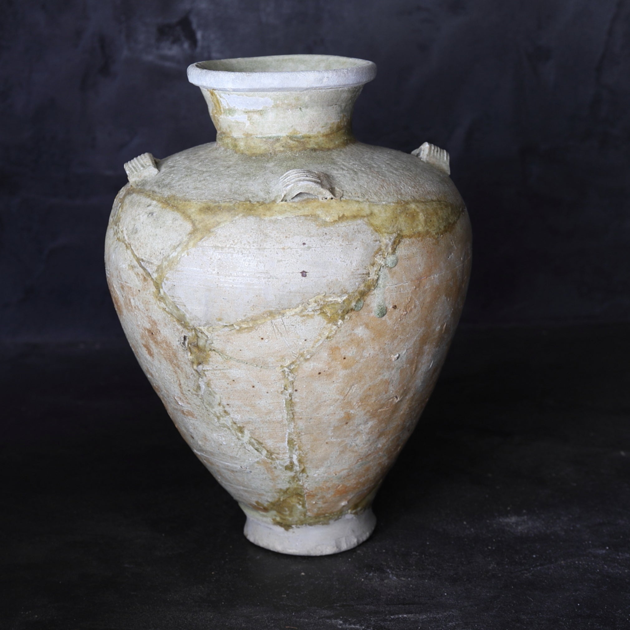 鎌倉時代 古瀬戸 灰釉四耳壺（1185–1333 CE） | 入蘆花（ロカニイル）