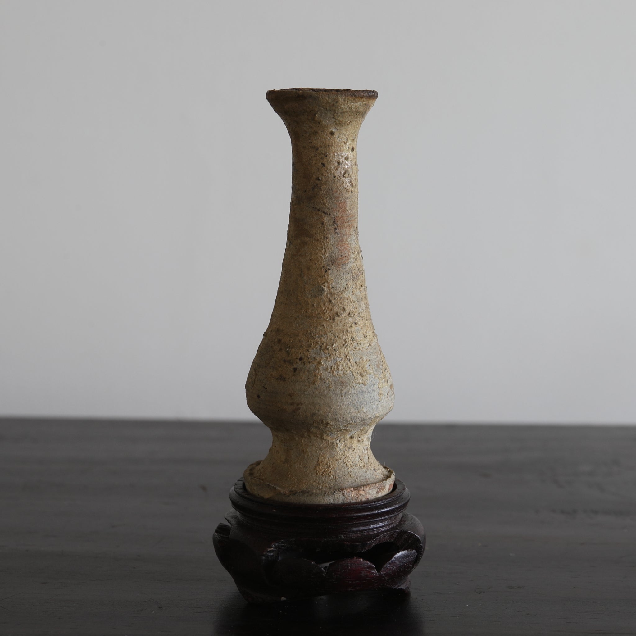 美濃 灰釉瓶 花入れ 江戸後期 古美術 古道具 アンティーク 美濃 灰釉瓶