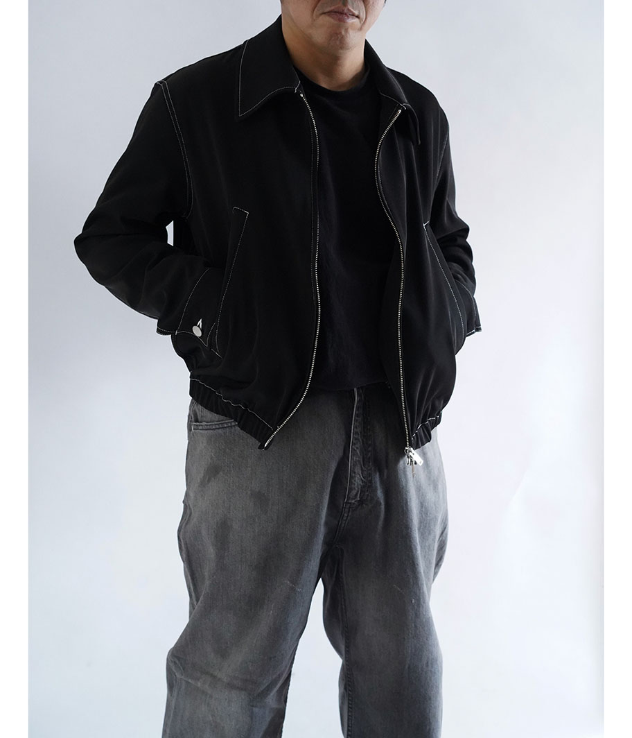 YOKE FRONT ZIP BLOUSON [CARBON BLACK] - Fresh Service NECESSARY or