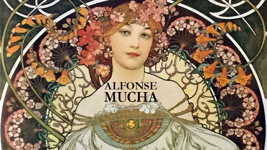 ベルナール・シャロワ】 デッサン・アールヌーボー風 女性肖像画