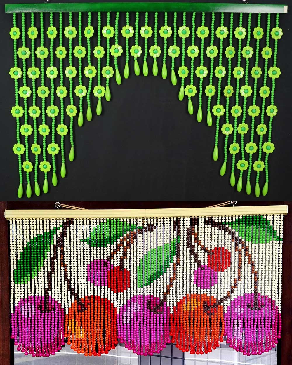 ビーズのれん 玉のれん インテリア 昭和レトロ 目隠し カーテン 当時物