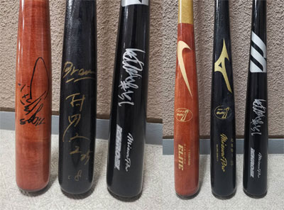長島＆松井＆落合＆岡崎＆緒方さん達のサイン付き公式用野球バットです