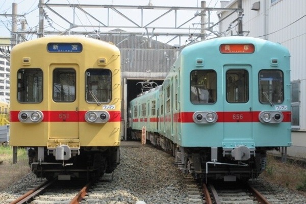 西日本鉄道】引退前に往年のカラーリングにお色直し！貝塚線600形を