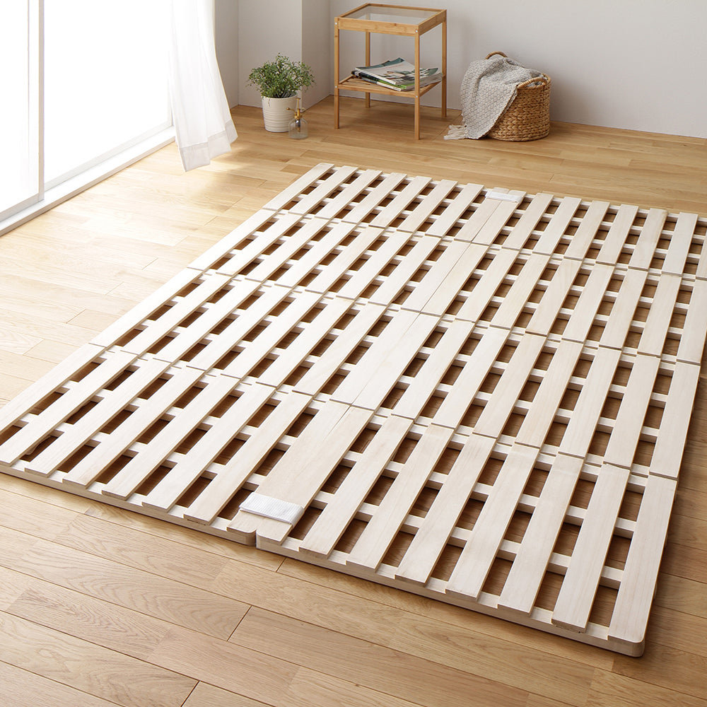 四つ折り 天然桐すのこ/通気性抜群の天然木 コンパクトに収納できる