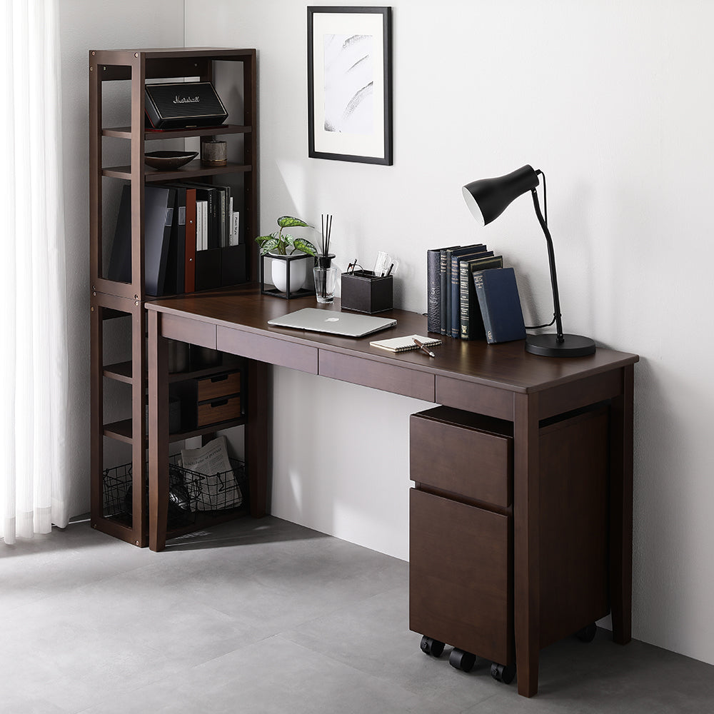 クラシックスタイル木製デスク 2引き出し ダークブラウン クラシック