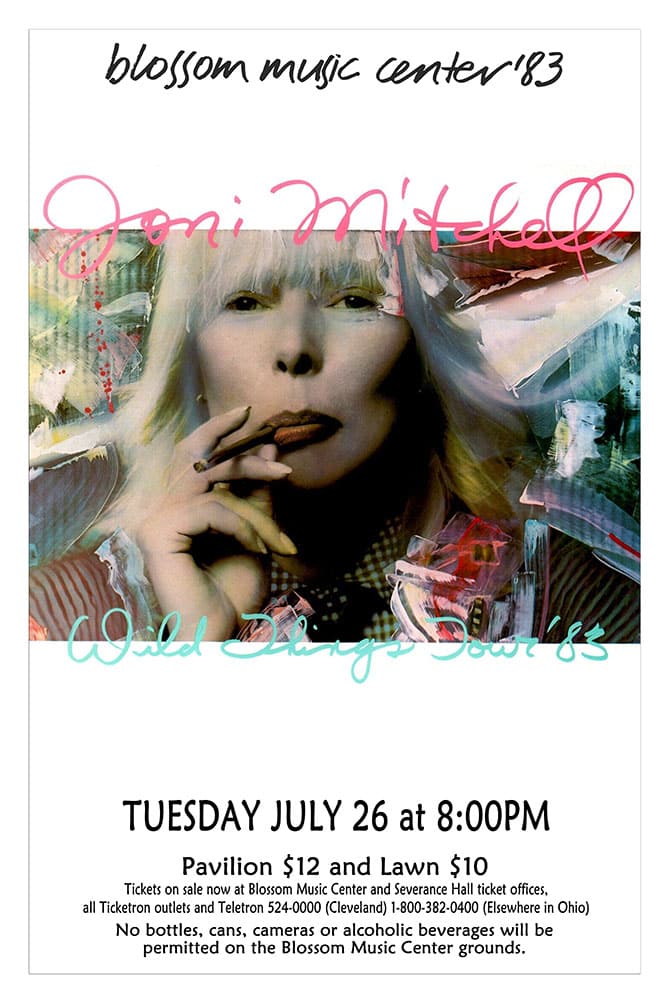 Joni Mitchell 1983 Akron Concert Poster - Raw Sugar Art Studio