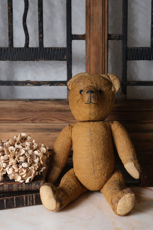 英国アンティークテディベア/くまのぬいぐる/熊オブジェ/ブラウン茶色