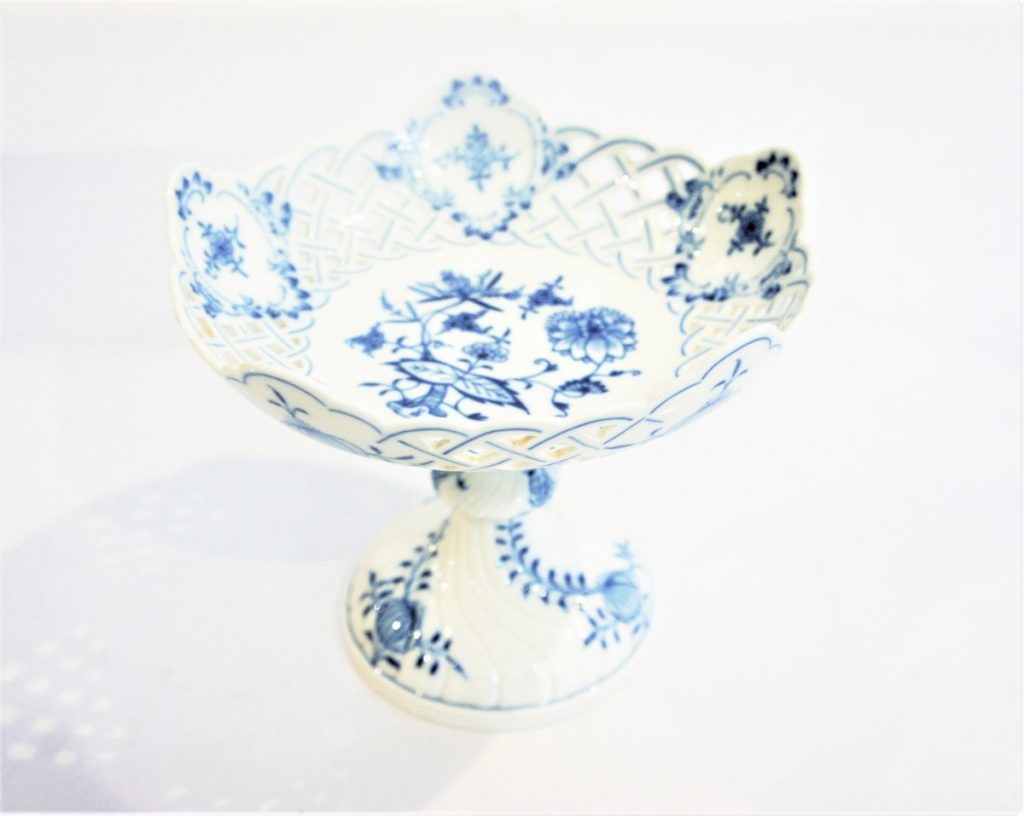 時代 マイセン ブルーオニオン 磁器 2段コンポート 飾り インテリア