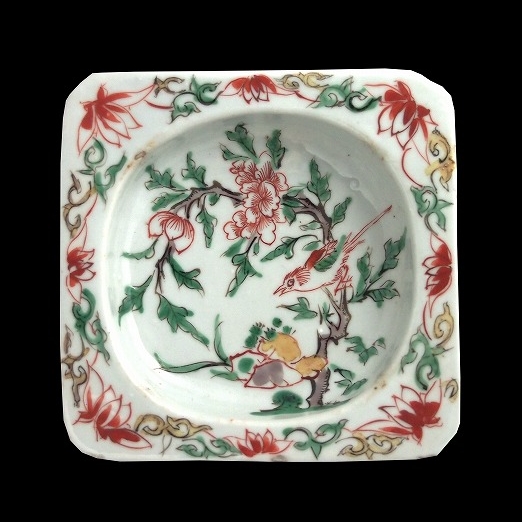 天啓赤絵 花鳥図角皿 10客組」 | 京都祇園の古美術、古陶磁、作家もの