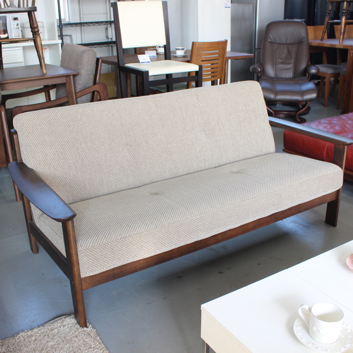 カリモク家具 chitano 3Pソファ ナチュラル - 川崎市・横浜市・東京都