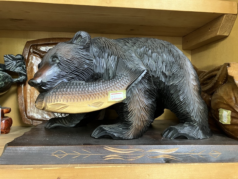 木彫り クマ 置き物 北海道限定 2つセット 木彫り熊 置物 北海道