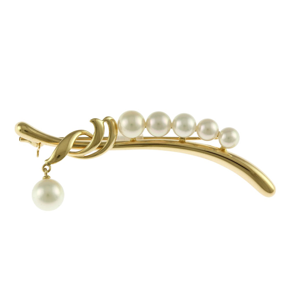 ミキモト アコヤパール ブローチ サークル K18YG【21879】