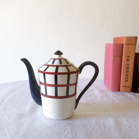 バスク柄 カフェオレボール「レッドxブルー」フランスアンティーク