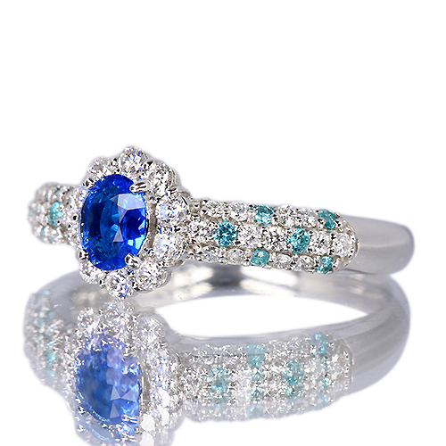 アウイナイト 0.18ct パライバトルマリン ダイヤモンド プラチナ