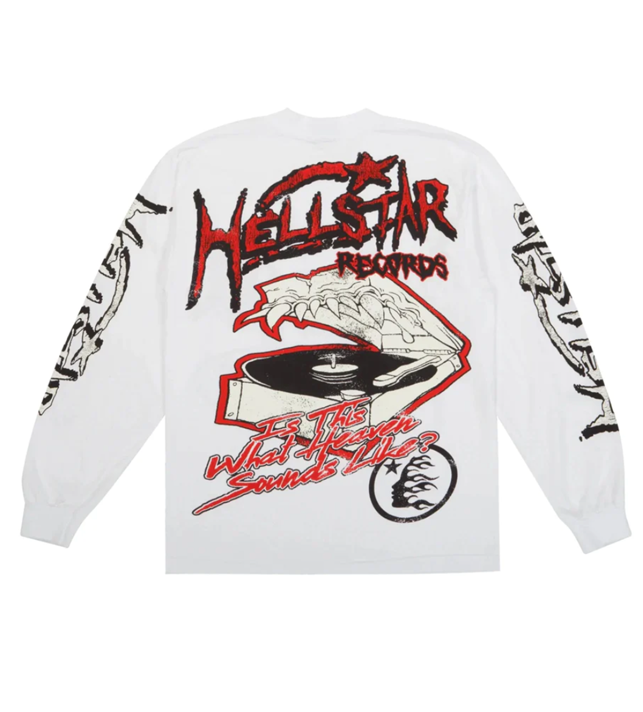 Hellstar Studios Records Long Sleeve L/S Tee White | Restock AR