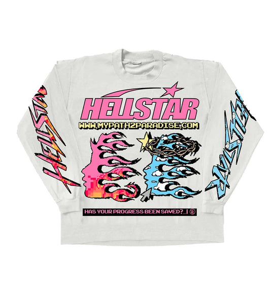Hellstar Pixel Long Sleeve L/S Cream Shirt | Restock AR