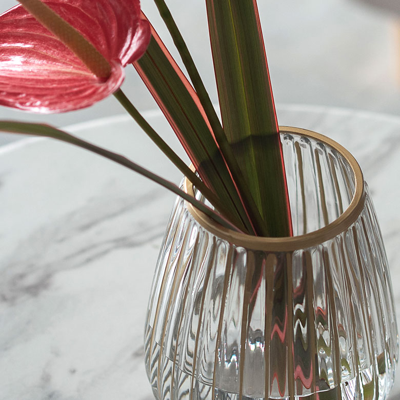 フラワーベース クリア ガラス 花瓶 Sサイズ 約 W 13cm D 13cm H 16cm