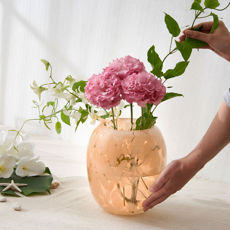 お洒落な花柄 赤縁 ガラス容器 インテリア お洒落な花柄 赤縁 ガラス