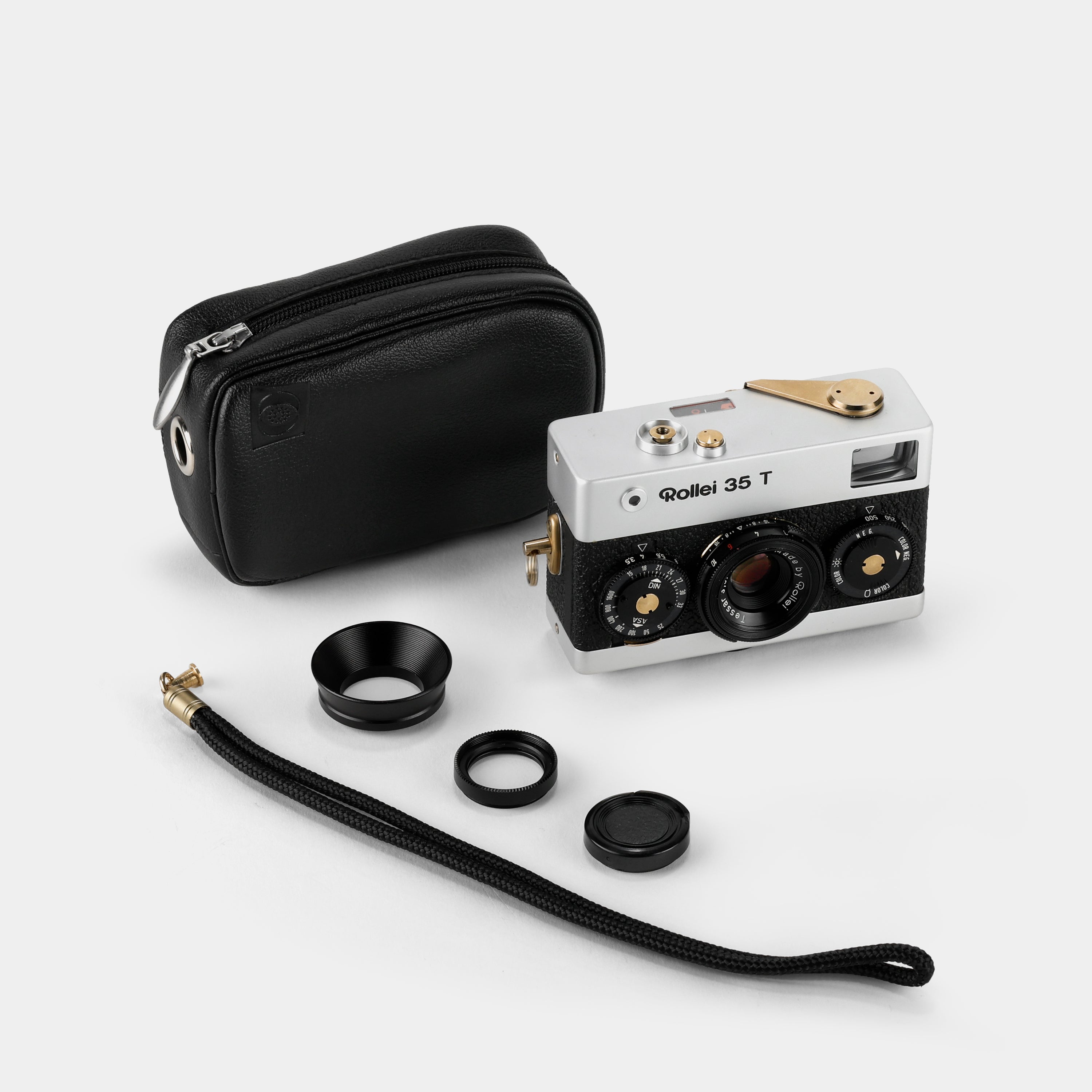 Rollei 35 T Chrome and Gold Compact 35mm Film Camera