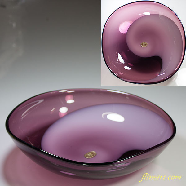 紫色の渦巻き模様ガラス皿 8a117942d51161188d97870bff85e5