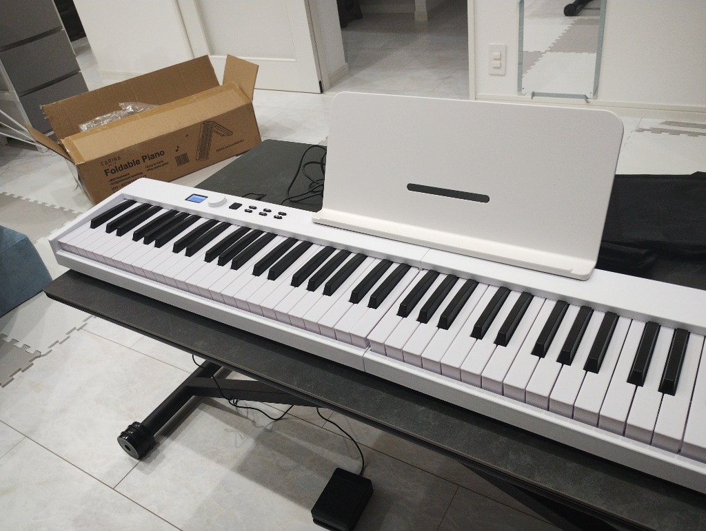 Carina ZE0088 折りたたみ式 電子ピアノ 88鍵 ホワイト Amazon