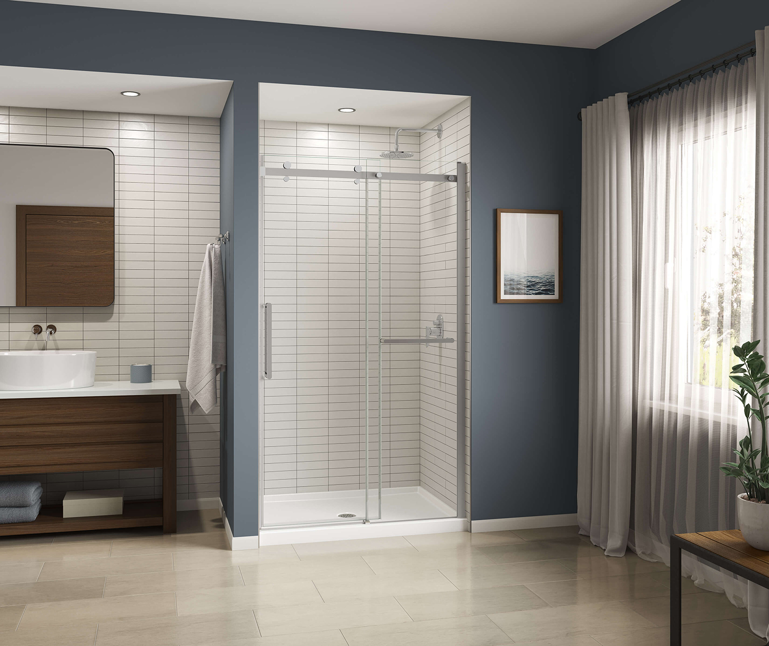 Icon SB4832 AcrylX Alcove Center Drain Shower Base in White