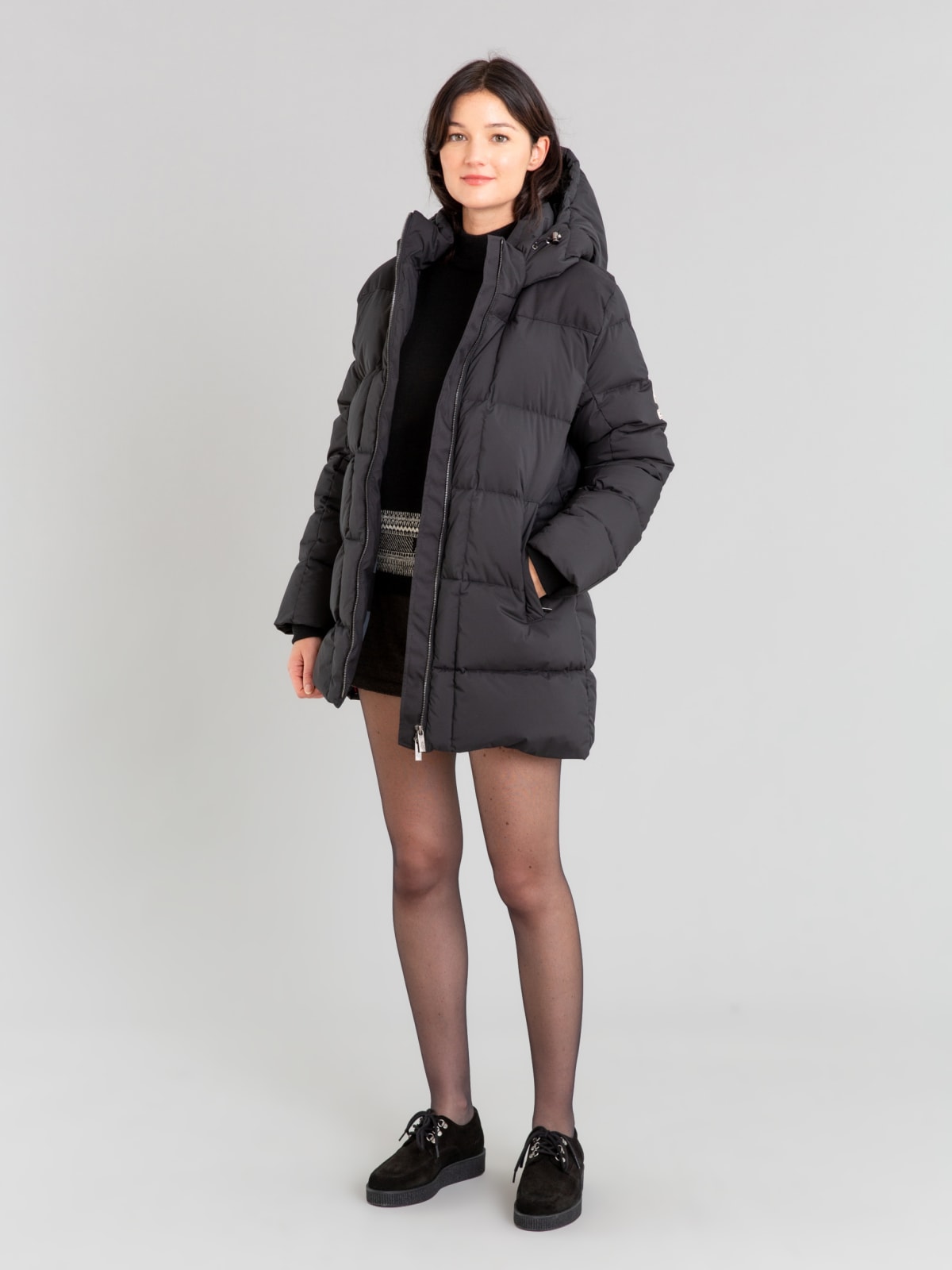 black agnès b. with Pyrenex Agnès women down jacket