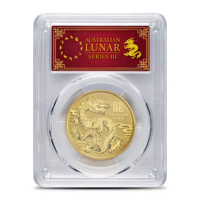 Buy 2024 1 oz Australian Lunar Dragon Gold Coin MS70 (Varied Label