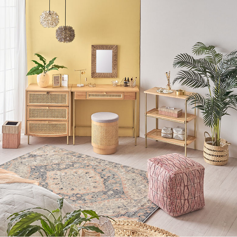 ラタンラック シェルフ ナチュラル 籐家具 棚 ブラウン 214-1332 楽天