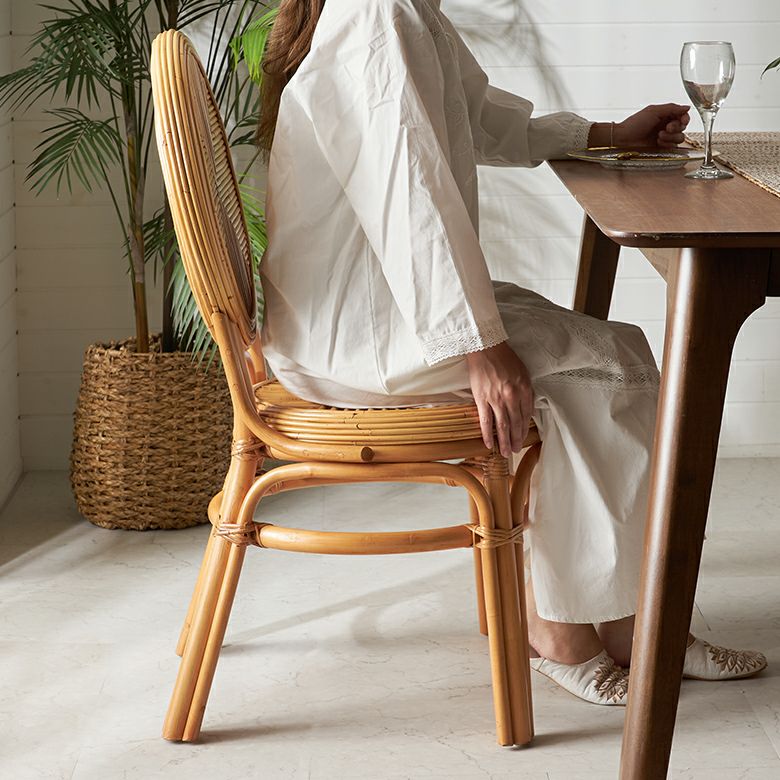 軽くて丈夫なラタンダイニングチェアー[14156]