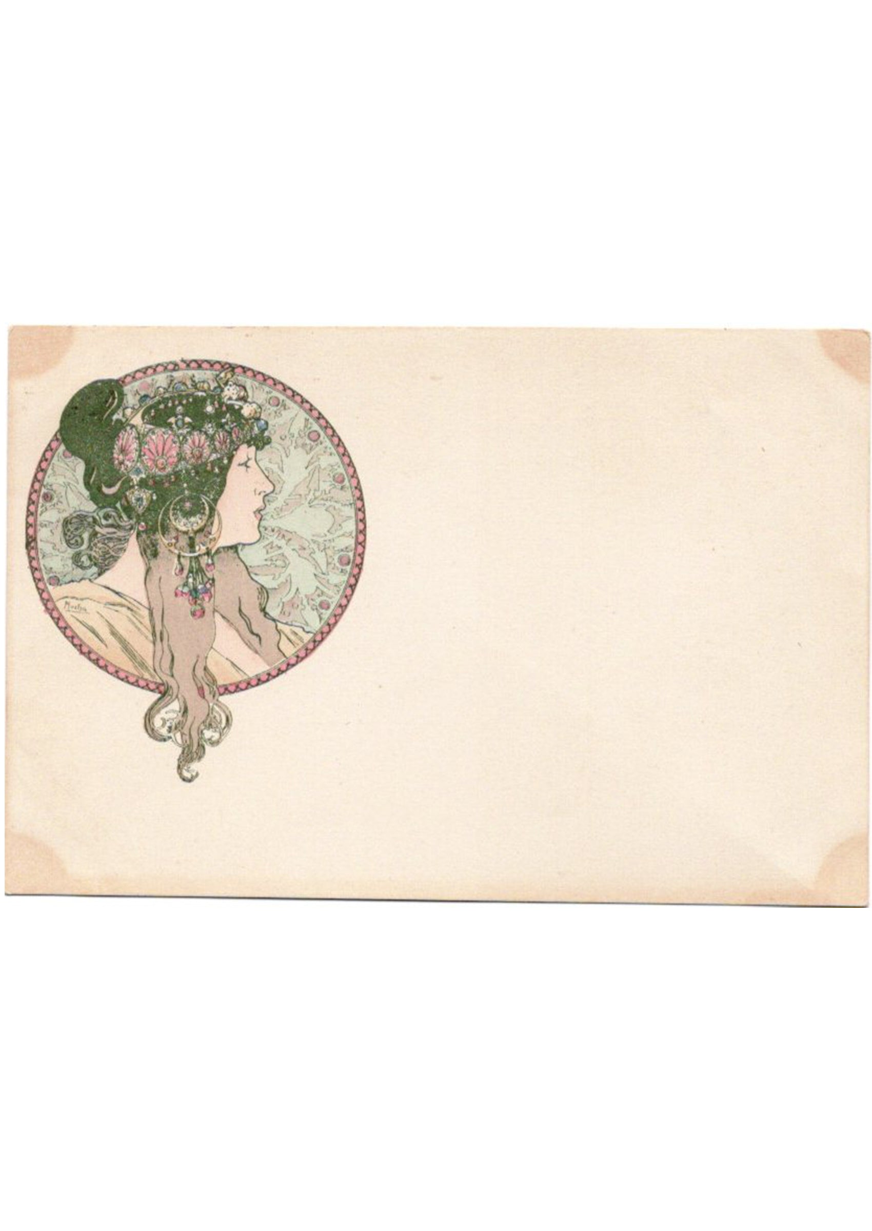 アルフォンス・ミュシャ ≪ブルネット（ビザンティン風の頭部より