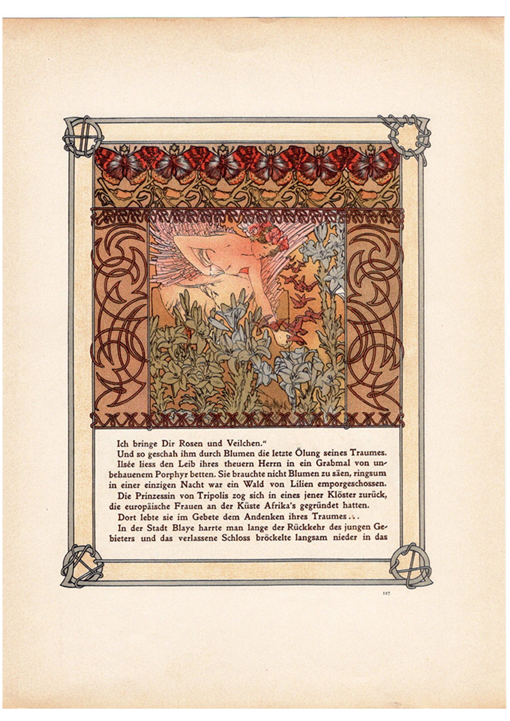 真作保証】ミュシャ「トリポリの姫君 イルゼ」オリジナルリトグラフ