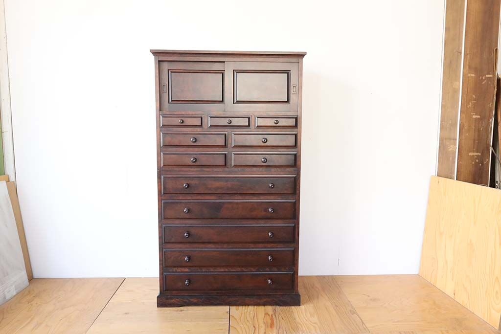 R0641:北海道民芸家具の婚礼タンスセットからチェストにリメイク