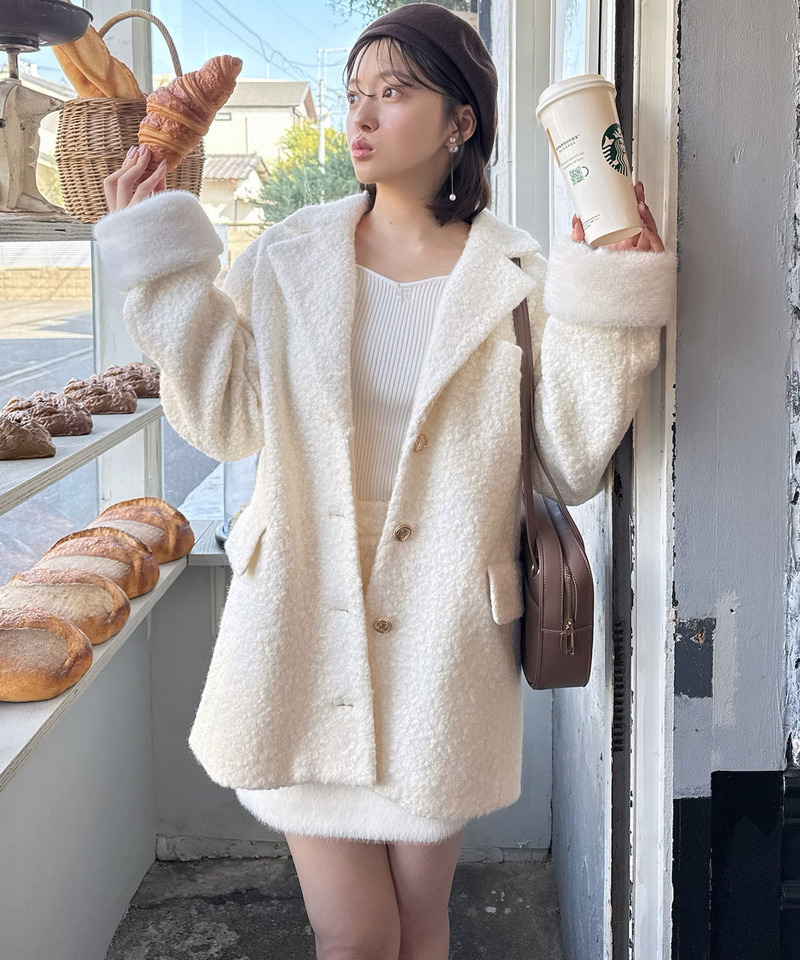 ファー付テーラージャケットコート｜ROYAL PARTY ロイヤルパーティー