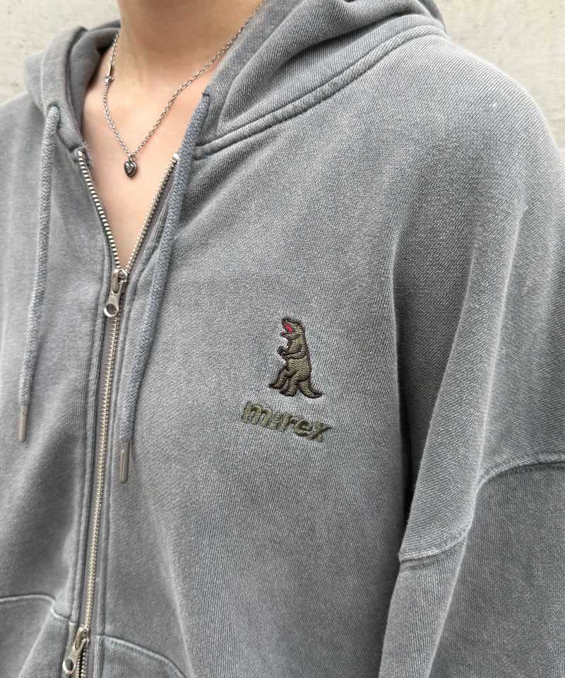 m:rex】ミニ恐竜刺しゅうフードZIPパーカー｜DOUBLE NAME ダブルネーム