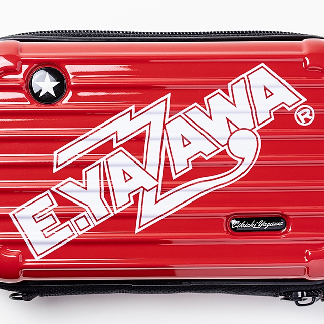 ☆ 矢沢永吉 ショップ限定 ハードトラベルポーチ(ロゴ)レッド 矢沢永吉