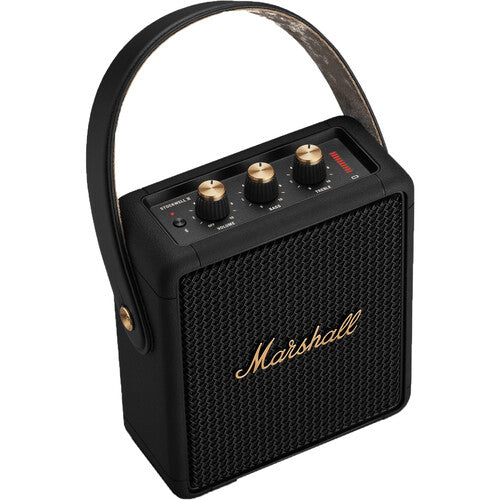 Marshall Stockwell II Portable Bluetooth Speaker, Black and Brass