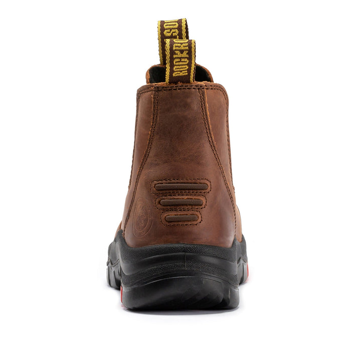 ROCKROOSTER Gammon Brown 6 inch Pull-on Steel Toe Leather Work