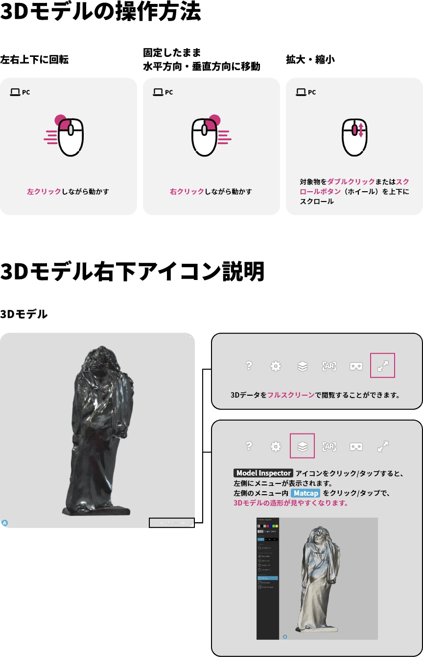 石を負うカリアティード｜みんなの3Dロダン図鑑