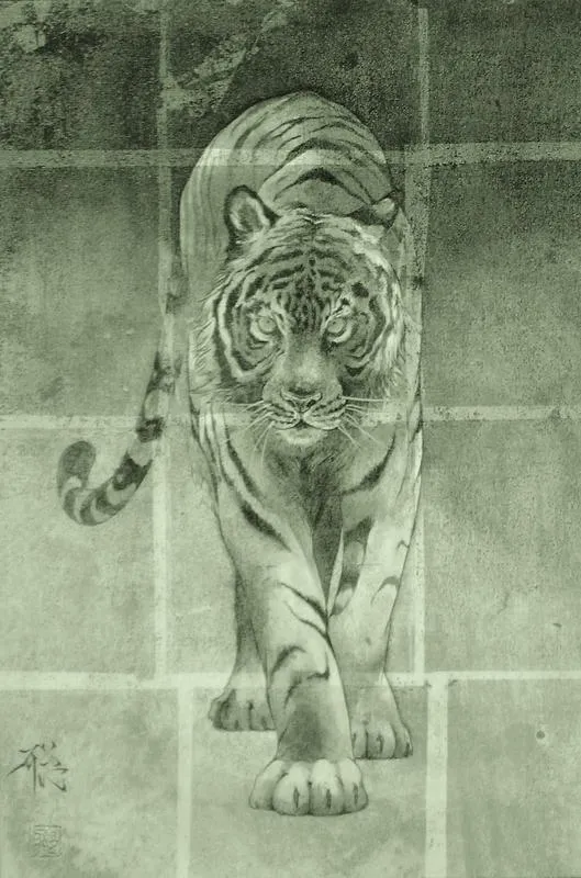 川又聡 真作 「虎」 『虎 川又 メルカリ 真作 川又聡 「虎」 個人虎展